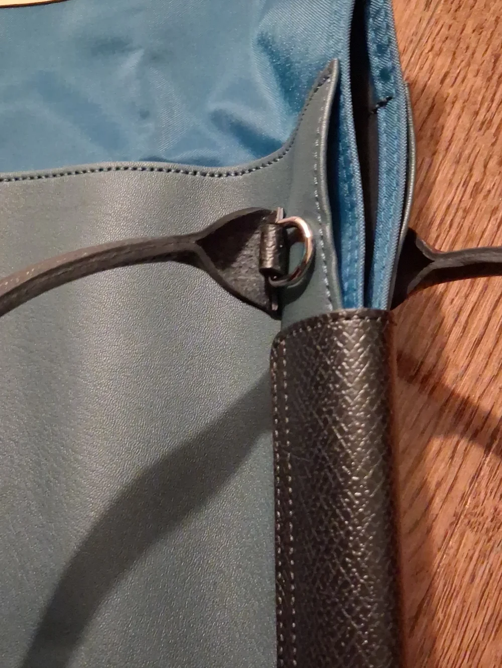 Longchamp Cabas Re-Play Canvas & Leather Two-Tone Tote Teal & Mustard Blk Handle
